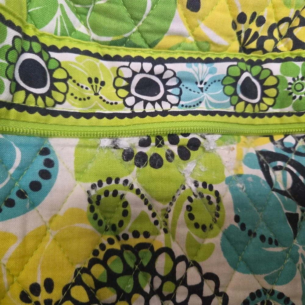 Vera Bradley Limes Up Quilted Cotton Baby Diaper Bag Floral Green Blue Yellow